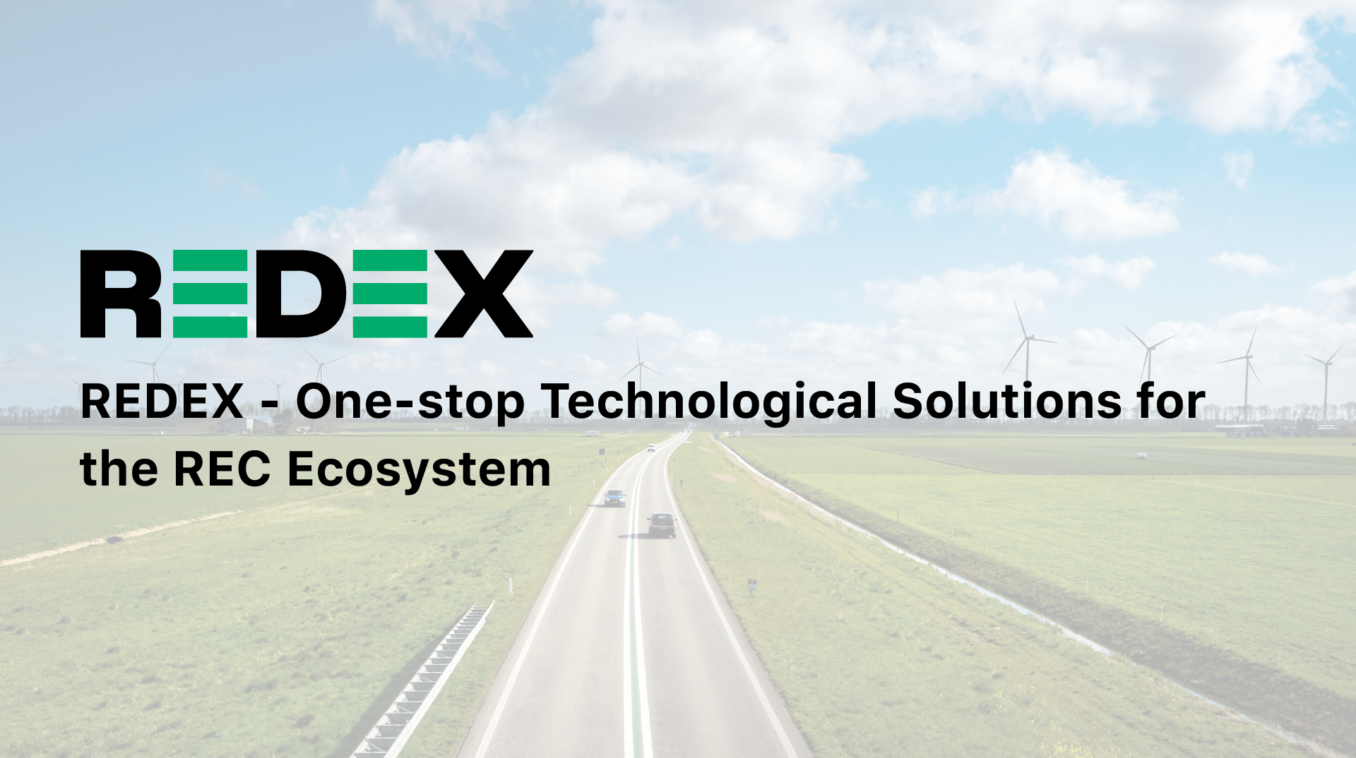 Banner image titled 'REDEX - One-stop technological solutions for the REC Ecosystem' showcasing innovation in RECs.